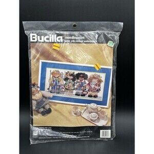 Bucilla Needlepoint Kit 4713 Smiles Cheeks & Love 18"x8" Silk Ribbon Rare